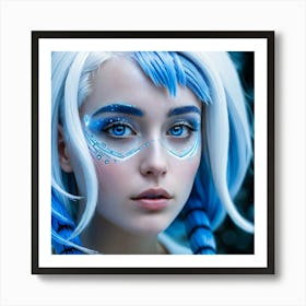 Blue Haired Girl 8 Art Print