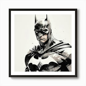 Batman Portrait Ink Painting Art Print 0 Art Print