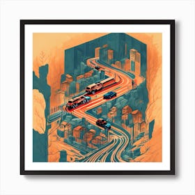 City Of Trains Art Print