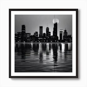 Cityscape At Night 11 Art Print