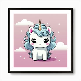 Unicorn With Rainbow Mane 50 Art Print