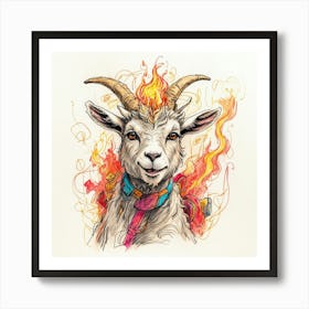 Goat On Fire 17 Art Print