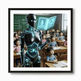 Robot In Classroom 16 Art Print