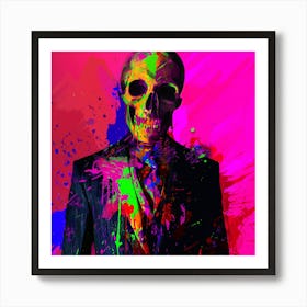 Skull In A Suit Art Print