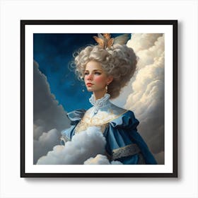 Girl In The Clouds Art Print