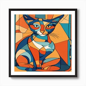 Abstract Cat Painting Art Print