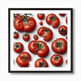 Tomatoes On A White Background 4 Art Print