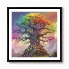 Rainbow Soul Tree Art Print Art Print