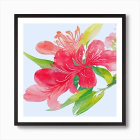 Watercolor Rhododendron Art Print