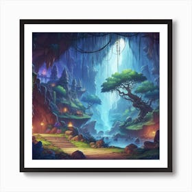 Fantasy Cave 4 Art Print