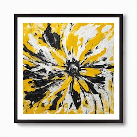 Yellow And Black Flower Art Print