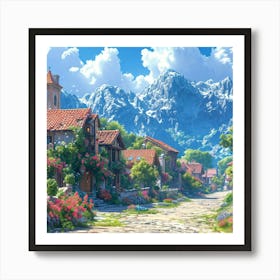 Village In The Mountains 5 Art Print