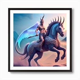 Angel On A Horse Art Print