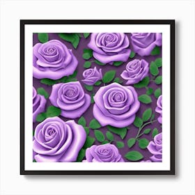 Purple Roses 12 Art Print