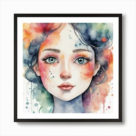 Watercolor Girl Art Print