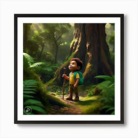 boy in the jungle Art Print