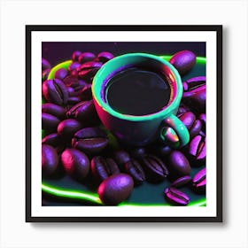 Coffee Beans On A Plate Art Print