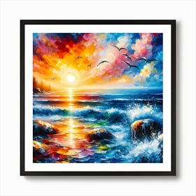 Sunset On The Sea 1 Art Print