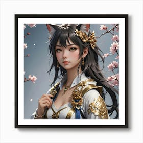 Anime cat girl Art Print