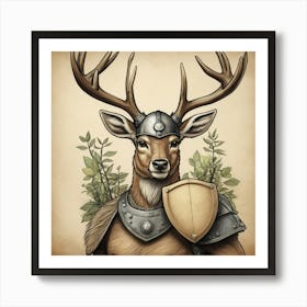 Deer In Armor Art Print