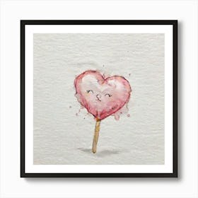 Heart Lollipop 3 Art Print