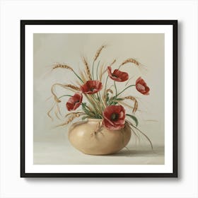 Poppies In A Vase 3 Art Print