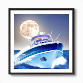 Boat In The Ocean 4 Art Print