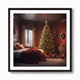 Christmas Bedroom Art Print