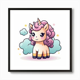 Cute Unicorn 595 Art Print