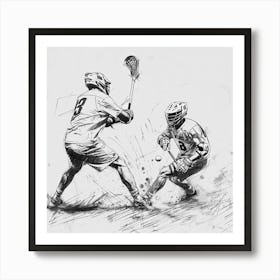 Lacrosse Players In Action 2 Art Print