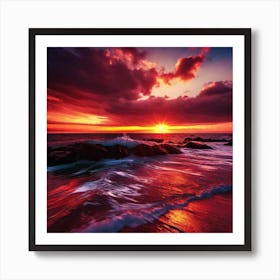 Sunset On The Beach 593 Art Print