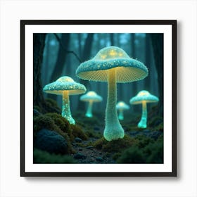 Incandescent mushrooms  Art Print