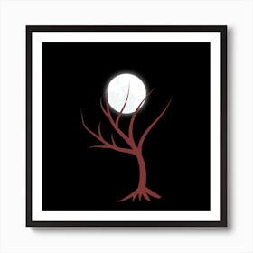 Full Moon Tree 3 Art Print