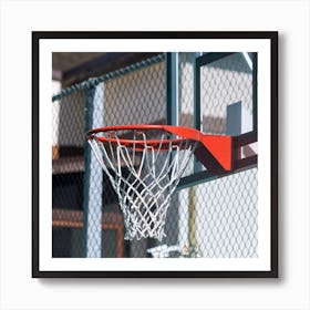 A Basketball Hoop In A Playground Art Print