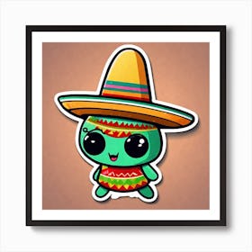 Mexican Turtle Sticker Art Print