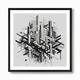 Black and White Abstract Art 49 Art Print