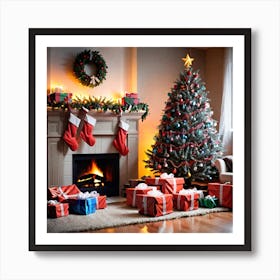 Christmas In The Living Room 11 Art Print