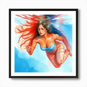 Underwater Woman 2 Art Print