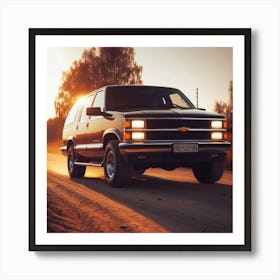 Sunset Chevrolet Suburban Art Print