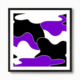 Purple And Black Camouflage Art Print