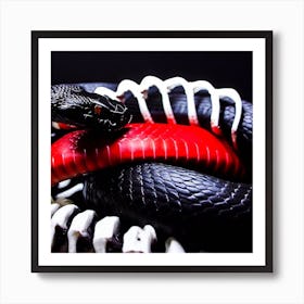 Black And Red Snake Art Print
