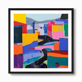 Abstract Travel Collection Reykjavik Iceland 3 Art Print