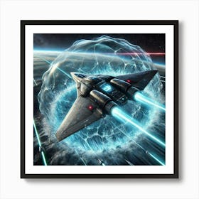 A High Tech, Sci Fi Scene Showing The Aqua Phantom 3 Art Print