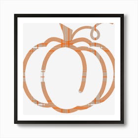 Fall Pumpkin Cute Thanksgiving Autumn Buffalo Plaid Pumpkin Art Print