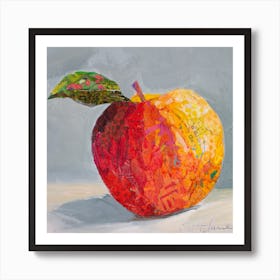 Colorful Collage Apple Fruit Square Art Print