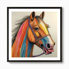 Horse Drawing Art Print