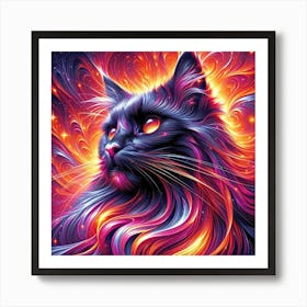 Feline Cat Creative Artwork Illustration 138 Art Print