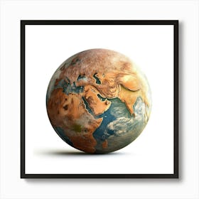 Earth Globe Isolated On White Background Art Print