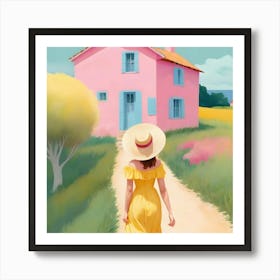Pink House 1 Art Print