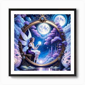 Fairy In The Moonlight 4 Art Print